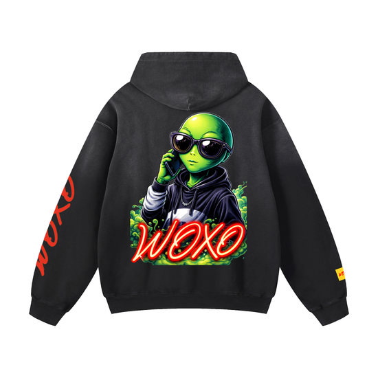 WOXO Phone Home Heavyweight Faded Oversized Hoodie